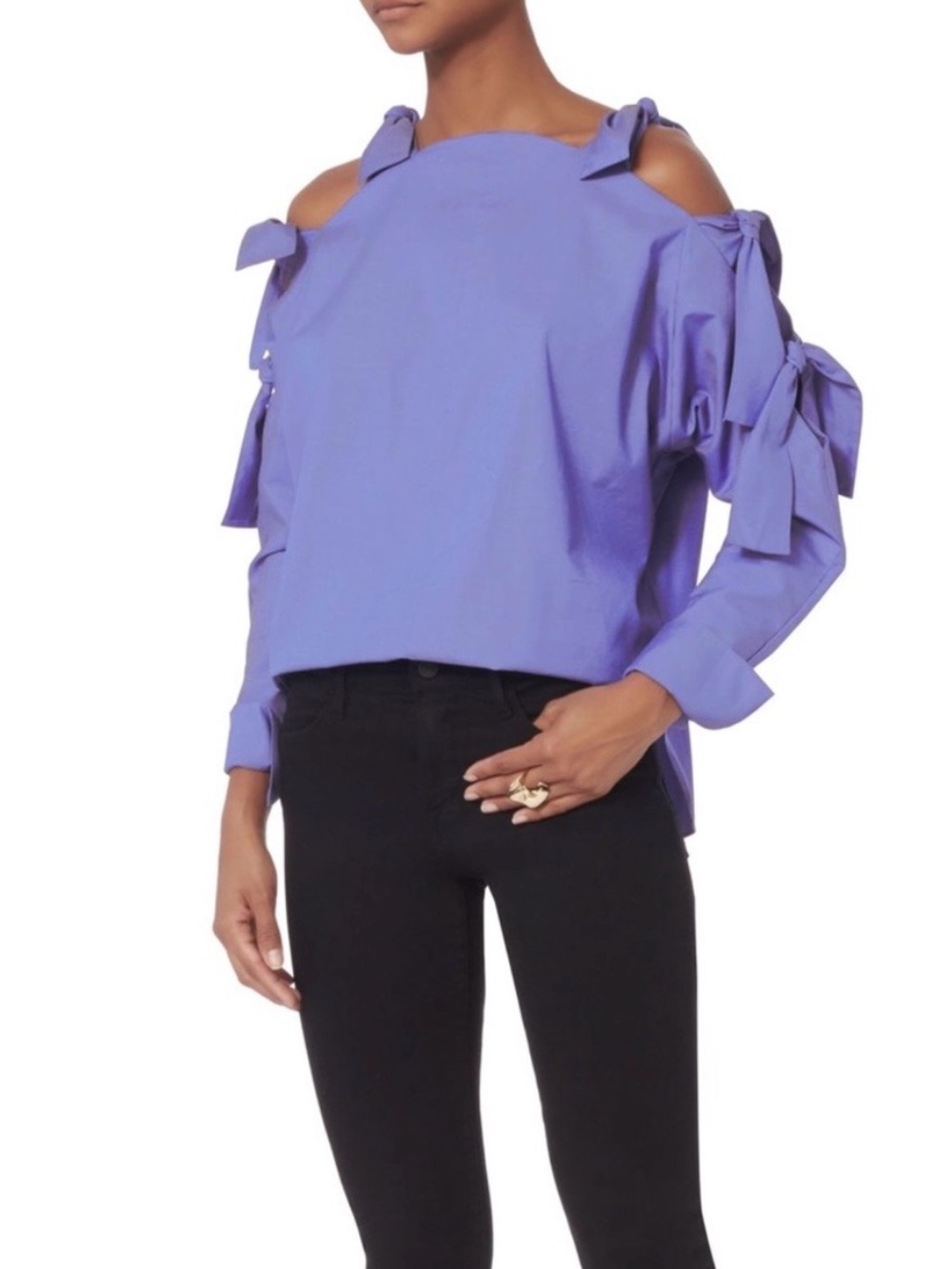 Fabiana Pigna Cass tie sleeve cotton blouse